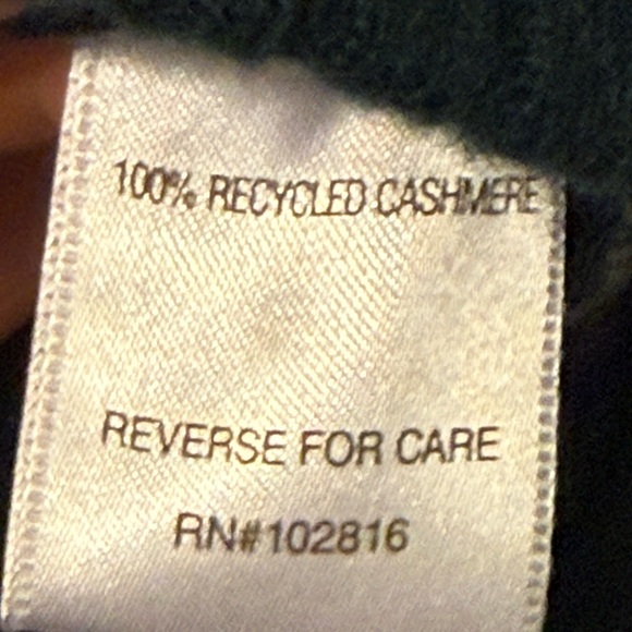 100% Cashmere Garnet Hill Jacquard Pullover Size M Green/White Floral - Picture 6 of 6